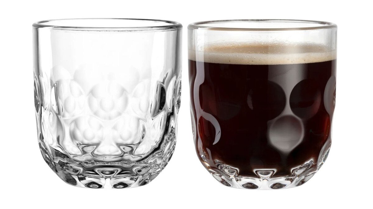 Kaffeeglas 2er-Set Gocce klar von Leonardo
