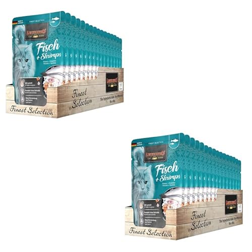 Leonardo Finest Selection Fish & Shrimps | Doppelpack | 2 x 16 x 85 g | Nassfutter für ausgewachsene Katzen | Empfohlen bei Futterunverträglichkeiten | Frischebeutel Leonardo Finest Selection Fish & Shrimps | Doppelpack | 2 x 16 x 85 g | Nassfutter für ausgewachsene Katzen | Empfohlen bei Futterunverträglichkeiten | Frischebeutel von Leonardo