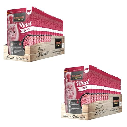 LEONARDO Finest Selection Rind pur | Doppelpack | 2 x 16 x 85 g | Nassfutter für ausgewachsene Katzen | Empfohlen bei Futterunverträglichkeiten | Frischebeutel LEONARDO Finest Selection Rind pur | Doppelpack | 2 x 16 x 85 g | Nassfutter für ausgewachsene Katzen | Empfohlen bei Futterunverträglichkeiten | Frischebeutel von Leonardo