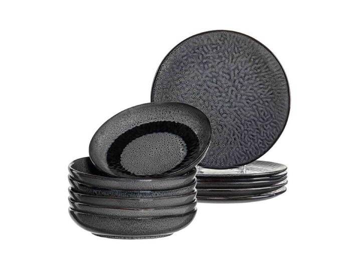 LEONARDO Kombiservice Matera Tafelservice 12er Set (12-tlg), Keramik, grau, Anthrazit von Leonardo