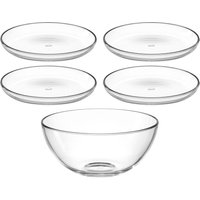LEONARDO Schale "Schalen-/Teller-Set, 5er Set CUCINA, 4x Ø 18 cm & 1x Ø 21,5 cm", 5 tlg., aus Glas, Spülmaschinengeeignet von Leonardo