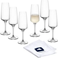 LEONARDO Sektglas "Sektgläser CESTI + Poliertuch", (Set, 7 tlg.), 6 Sekt-Gläser mit Poliertuch von Leonardo