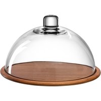 LEONARDO Servierplatte "CUCINA", (Set), Holzkäseplatte/Glasglocke, handgefertigtes Unikat von Leonardo
