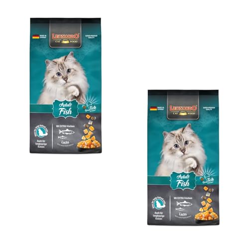 Leonardo Trockenfutter Adult Fish | Doppelpack | 2 x 300 g | Speziell für Katzen ab dem 12. Lebensmonat | Die gesunde Vielfalt aus dem Meer | Mit natürlichen Omega-3 Fettsäuren Leonardo Trockenfutter Adult Fish | Doppelpack | 2 x 300 g | Speziell für Katzen ab dem 12. Lebensmonat | Die gesunde Vielfalt aus dem Meer | Mit natürlichen Omega-3 Fettsäuren von Leonardo