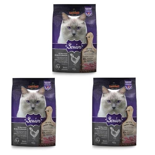 Leonardo Adult Senior | 3er Pack | 3 x 400 g | Trockenfutter für ausgewachsene, ältere Katzen | Mit extra frischem Geflügel | Reduzierter Energiegehalt für eine Gute Figur von Leonardo