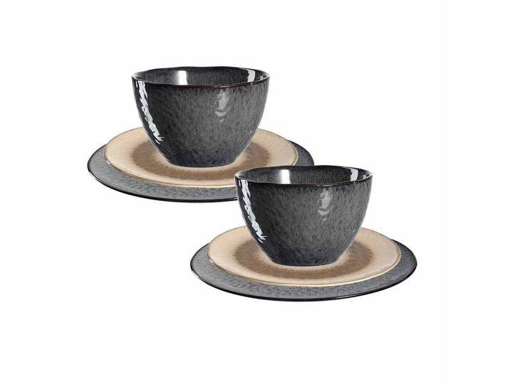 Leonardo Living GESCHIRRSET, Anthrazit, Beige, Keramik, 1x1x1 cm, Essen & Trinken, Geschirr, Geschirr-Sets von Leonardo