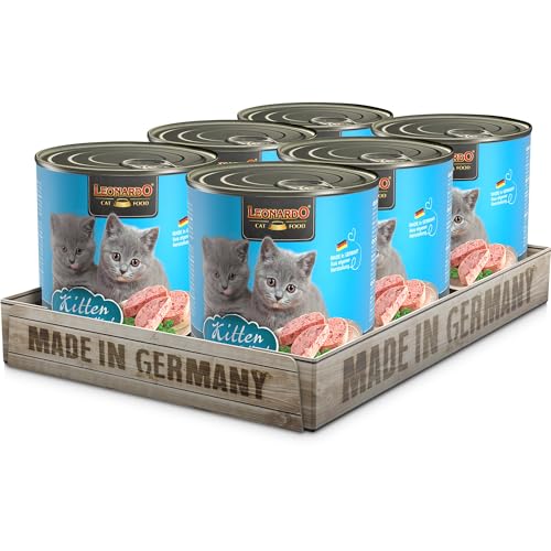 LEONARDO Kitten Katzenfutter Kitten, 6X 800 g getreidefreies Nassfutter für Kätzchen bis 1 Jahr, Alleinfuttermittel mit frischem Geflügel LEONARDO Kitten Katzenfutter Kitten, 6X 800 g getreidefreies Nassfutter für Kätzchen bis 1 Jahr, Alleinfuttermittel mit frischem Geflügel von Leonardo