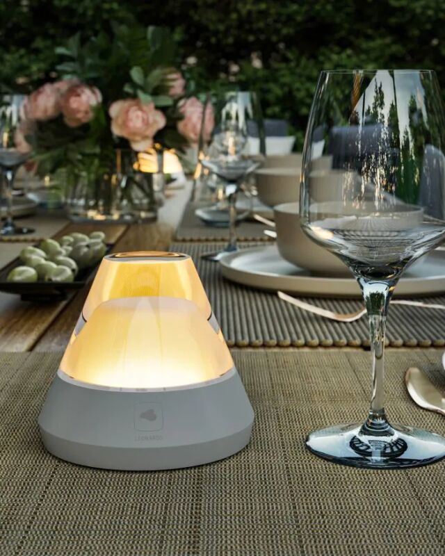Leonardo Salerno Akku LED Tischleuchte RGB grau von Leonardo