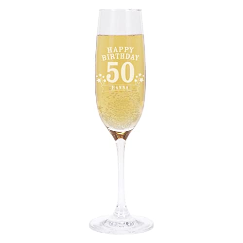 Leonardo Sektglas mit Wunschname zum 50. Geburtstag inkl. Gratis Gravur von LEONARDO HOME
