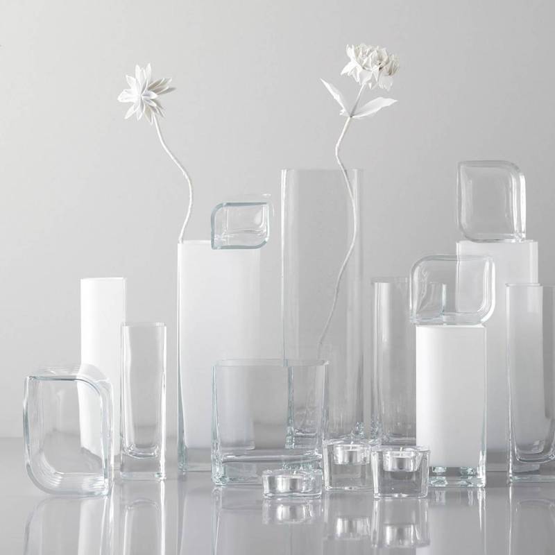 home24 Vase Lucca 11 x 40cm Durchsichtig/Durchscheinend von home24