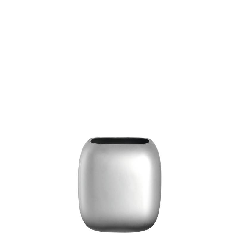 Leonardo Vase Neve Kalk-Natron Glas, Silber matt von Leonardo