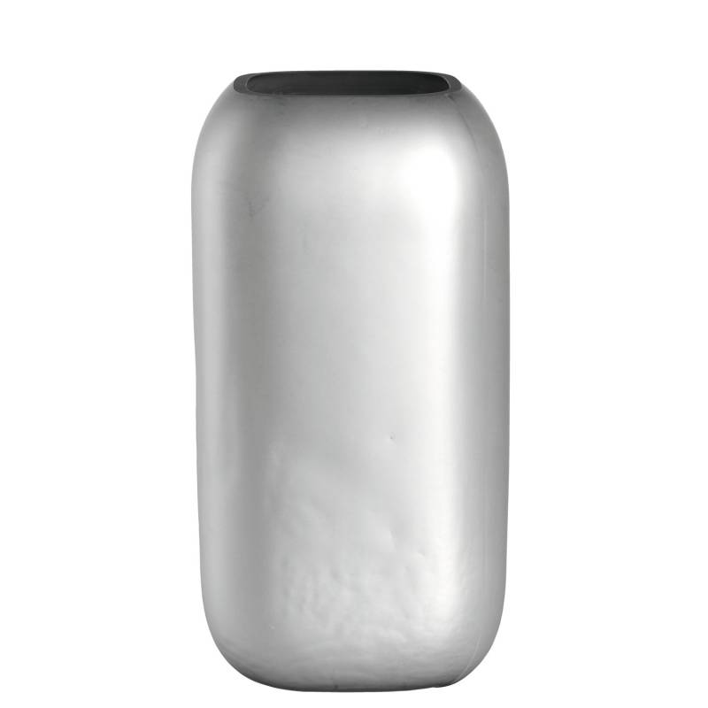 Leonardo Vase Neve Kalk-Natron Glas, Silber matt von Leonardo