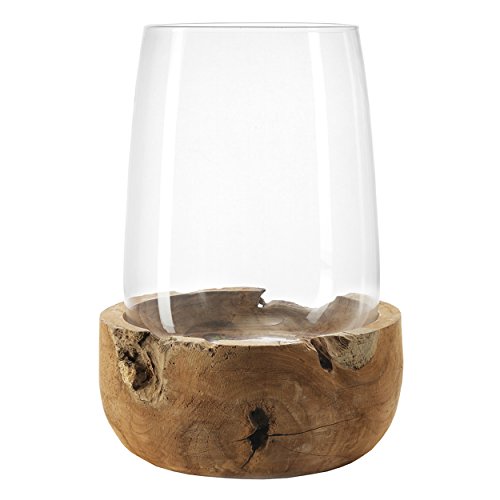 Leonardo 084416 Glas transparent, Holz, Holz Kerzenhalter von LEONARDO HOME