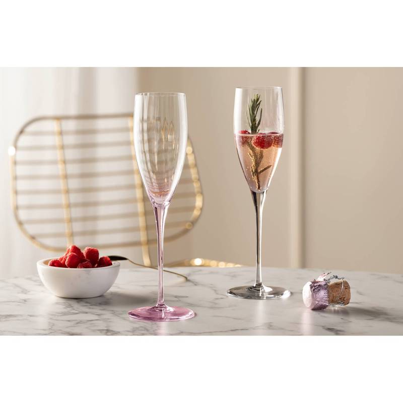 home24 Sektglas 6er-Set Ø 6cm Pink/Rosa von home24