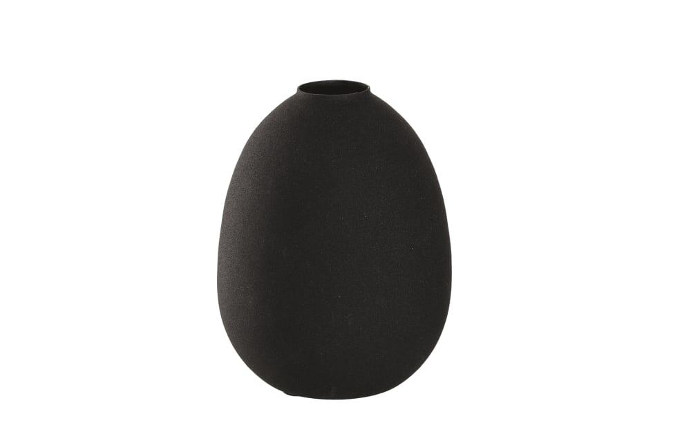 Vase Casolare, Metall, schwarz, 16 cm von Leonardo