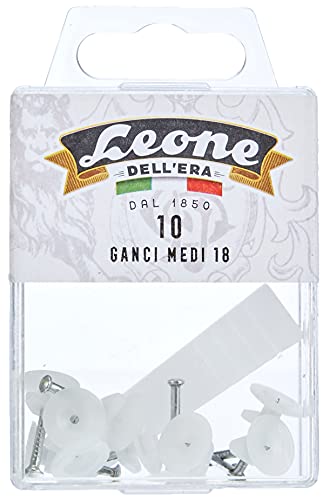 Leone Dell'Era 10 mittelgroße Haken zum Aufhängen von Bildern mit gehärteten Stahlnägeln – Hängebox – Made in Italy – Weiß von Leone Dell'Era