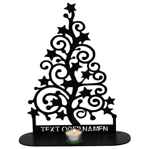 Weihnachtsbaum Kerzenständer, Teelichthalter Personalisierte Mit Namen Geschenke, Kerzenhalter Deko,Weihnachtsdeko Adventskerzenhalter,Tischdeko, Frohe Weihnachten von Leongeschenke