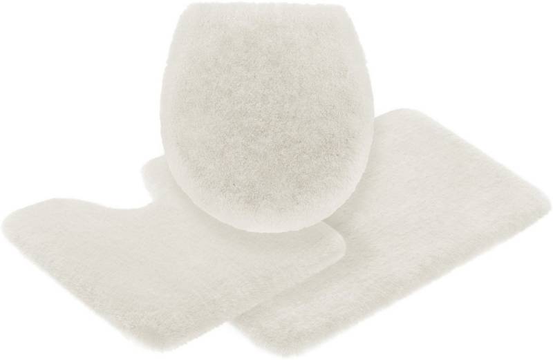 Badematte Ransol Leonique, Höhe 50 mm, fußbodenheizungsgeeignet, strapazierfähig, Polyester, rechteckig, 3-tlg. Stand-WC Set, Badteppich, Kaninchenfell-Haptik, rechteckig, rund & als 3-tlg. Set von Leonique