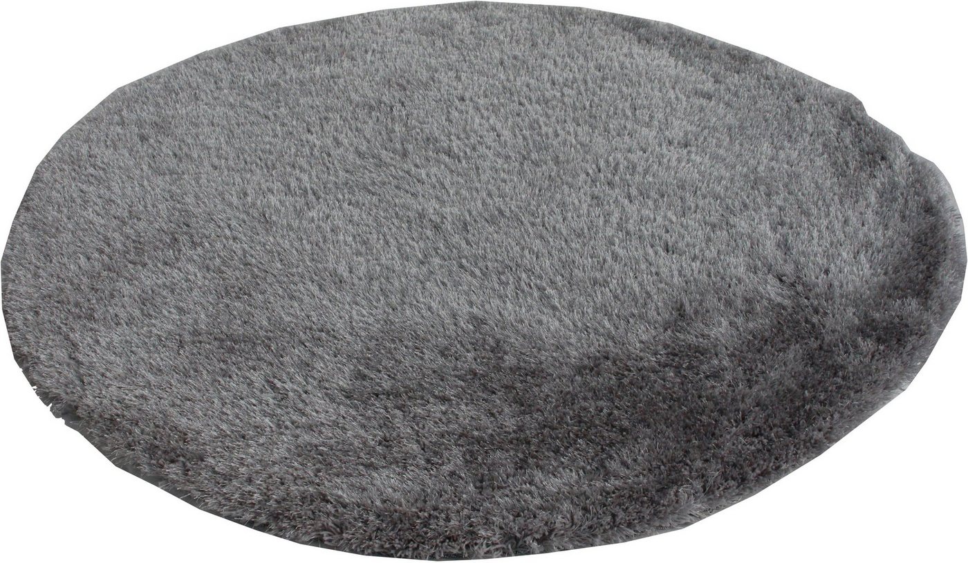 Hochflor-Teppich Lagos, Leonique, rund, Höhe: 45 mm, Mikrofaser, extra flauschig, einfarbig, fußbodenheizungsgeeignet von Leonique