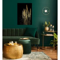 Leonique Acrylglasbild "Pampas Gras - Acrylbilder mit Blattgold veredelt", Modern-Gräser-Pflanzen-Pflanzenbilder, (1 St.), Goldveredelung, Handgearbeitet, Gerahmt, Edel von Leonique