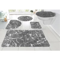 Leonique Badematte "Marble", Höhe 15 mm, rutschhemmend beschichtet, fußbodenheizungsgeeignet-schnell trocknend-strapazierfähig, Badteppich, Marmor-Design, auch als 3-teiliges Badematten Set von Leonique