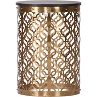 Leonique Beistelltisch "Menton" mit kunstvollem Metallgestell in gold und dunkler Massivholzplatte Leonique Beistelltisch "Menton" mit kunstvollem Metallgestell in gold und dunkler Massivholzplatte von Leonique