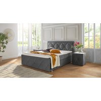 Leonique Boxbett "Alfie, Topseller Inkl. Bettkasten&Topper", Wahlweise mit Knopfsteppung oder Strasssteinen, H2, H3 und H4 wählbar von Leonique