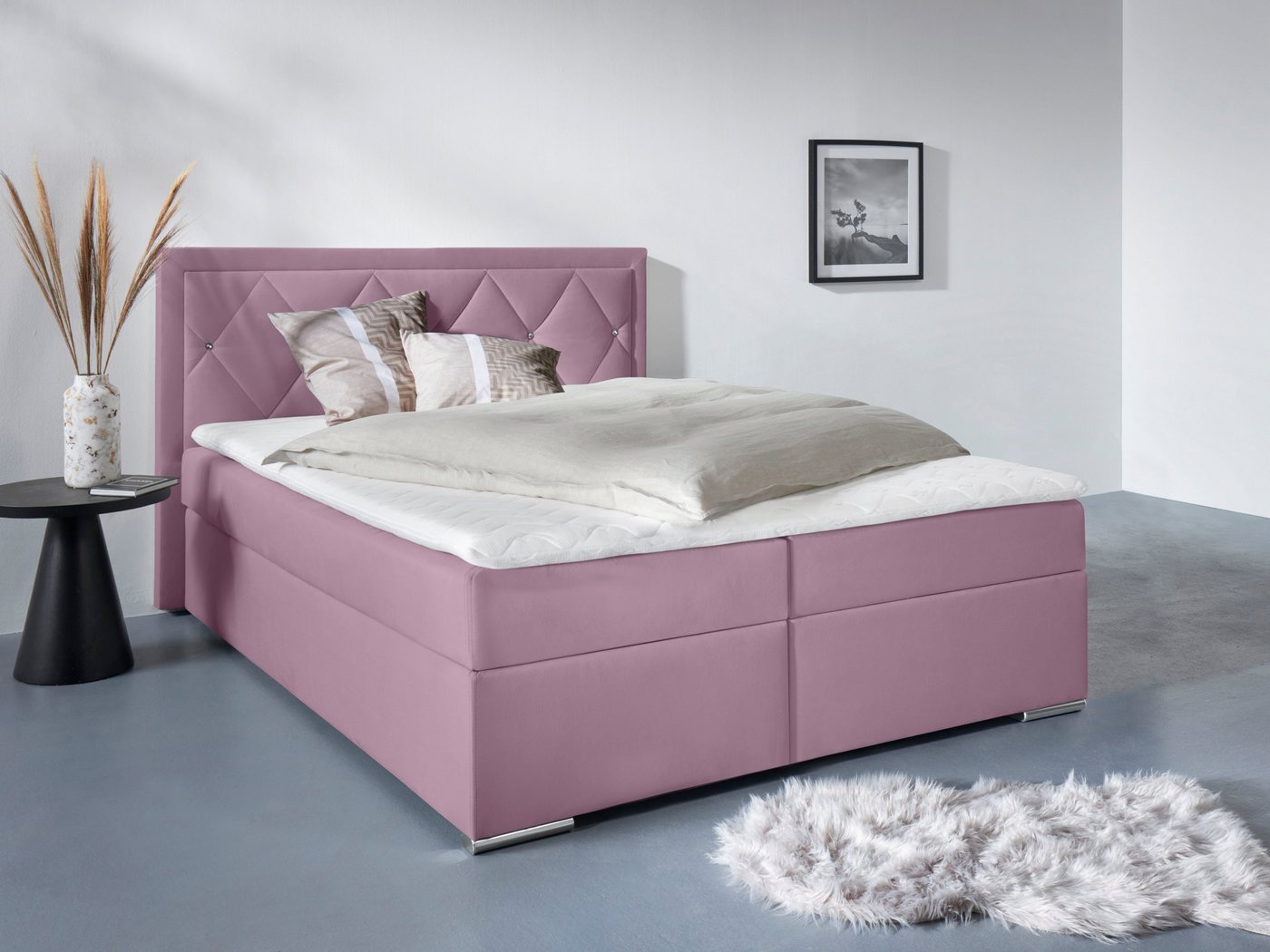 Leonique Boxbett Alfie, Bestseller, wahlweise mit Bettkasten, mit Straßsteinen im Kopfteil, H2, H3 und H4 wählbar Leonique Boxbett Alfie, Bestseller, wahlweise mit Bettkasten, mit Straßsteinen im Kopfteil, H2, H3 und H4 wählbar von Leonique