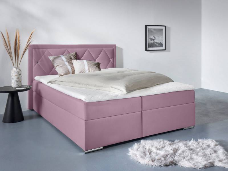Leonique Boxbett Alfie, Bestseller, wahlweise mit Bettkasten, mit Straßsteinen im Kopfteil, H2, H3 und H4 wählbar von Leonique