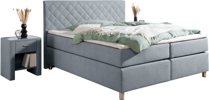 Leonique Boxspringbett Bernard, in verschiedenen Breiten, inkl. Topper, Matratze in H2, H3 oder H4 erhältlich von Leonique