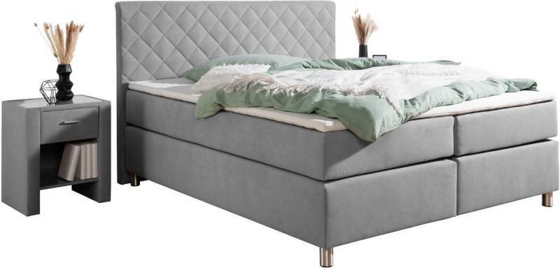 Leonique Boxspringbett Bernard, in verschiedenen Breiten, inkl. Topper, Matratze in H2, H3 oder H4 erhältlich von Leonique