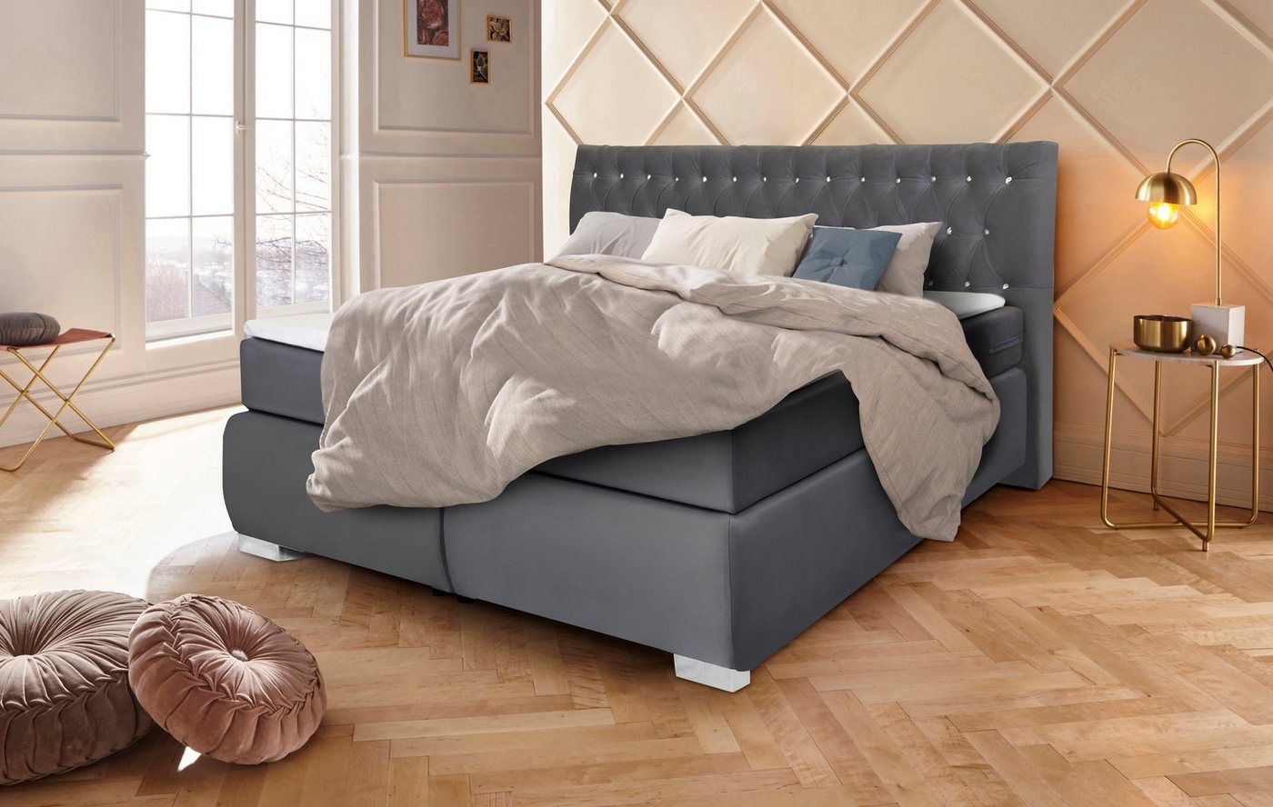 Leonique Boxspringbett Rumba, Taschenfederkern-Matratze in Härtegrad 3, in 4 Breiten, incl. Topper Leonique Boxspringbett Rumba, Taschenfederkern-Matratze in Härtegrad 3, in 4 Breiten, incl. Topper von Leonique
