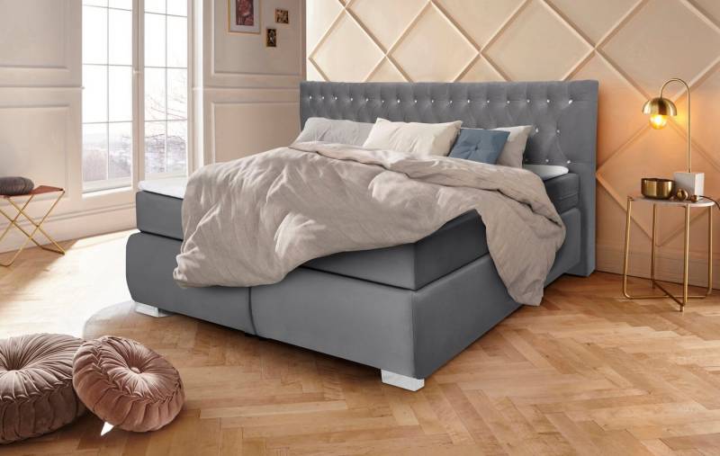Leonique Boxspringbett Rumba, Taschenfederkern-Matratze in Härtegrad 3, in 4 Breiten, incl. Topper von Leonique