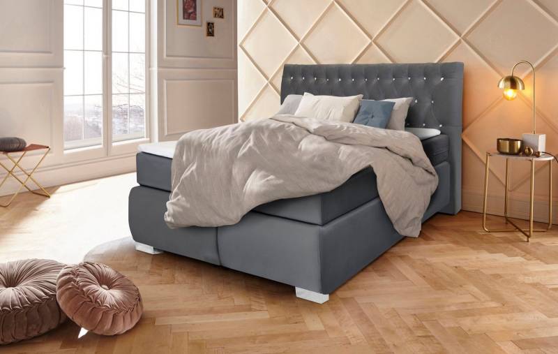 Leonique Boxspringbett Rumba, Taschenfederkern-Matratze in Härtegrad 3, in 4 Breiten, incl. Topper von Leonique