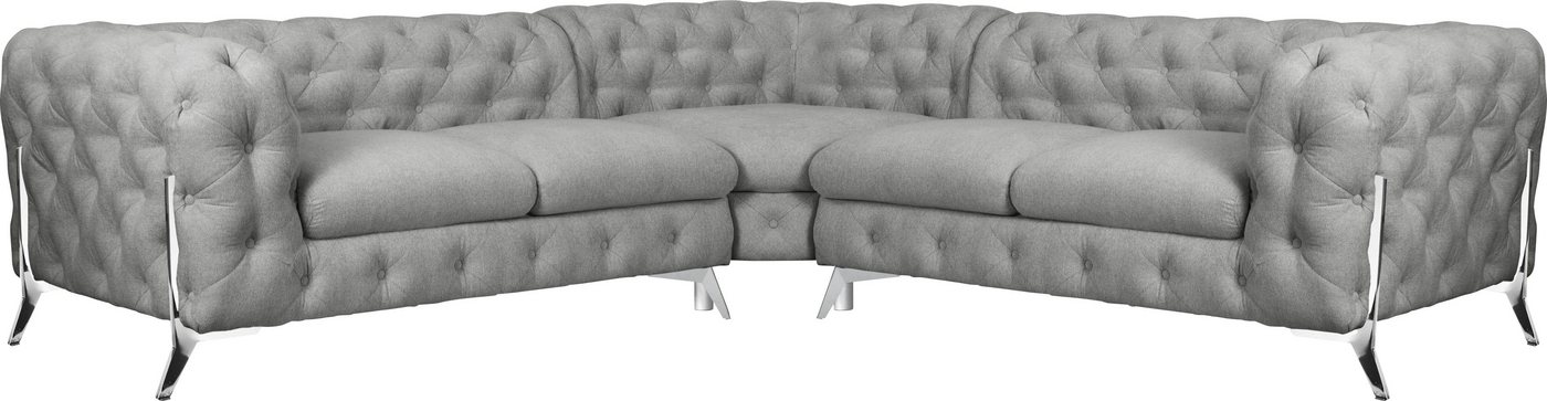 Leonique Chesterfield-Sofa Amaury L-Form, Chesterfield-Optik, Breite/Tiefe je 262 cm, Fußfarbe wählbar von Leonique