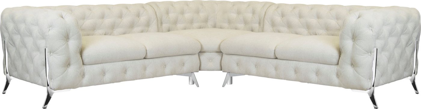 Leonique Chesterfield-Sofa Amaury L-Form, Chesterfield-Optik, Breite/Tiefe je 262 cm, Fußfarbe wählbar von Leonique