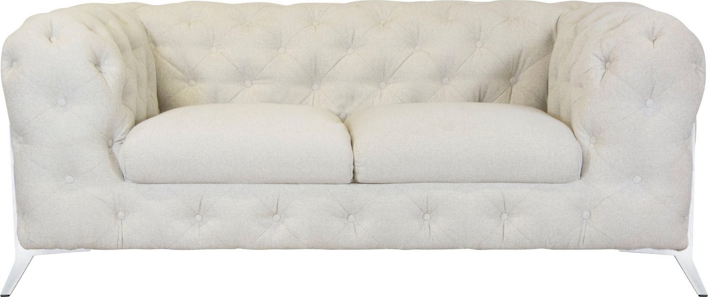 Leonique Chesterfield-Sofa Amaury, aufwändige Knopfheftung, moderne Chesterfield Optik, Fußfarbe wählbar von Leonique