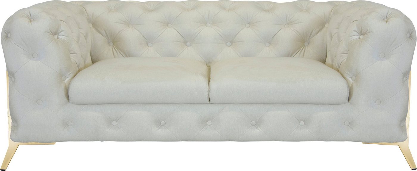 Leonique Chesterfield-Sofa Amaury, aufwändige Knopfheftung, moderne Chesterfield Optik, Fußfarbe wählbar von Leonique