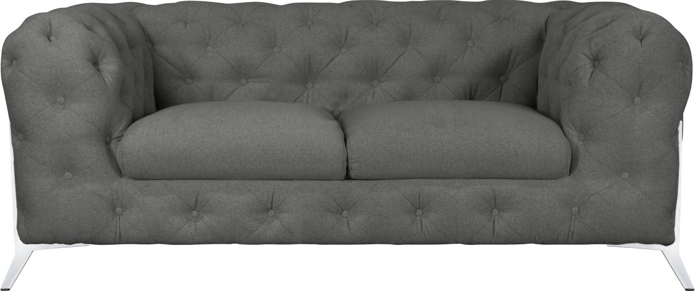 Leonique Chesterfield-Sofa Amaury, aufwändige Knopfheftung, moderne Chesterfield Optik, Fußfarbe wählbar von Leonique