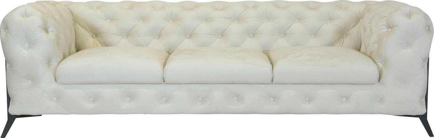 Leonique Chesterfield-Sofa Amaury, aufwändige Knopfheftung, moderne Chesterfield Optik, Fußfarbe wählbar von Leonique