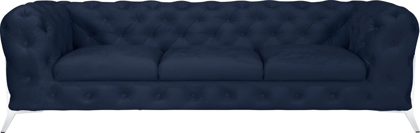 Leonique Chesterfield-Sofa Amaury, aufwändige Knopfheftung, moderne Chesterfield Optik, Fußfarbe wählbar von Leonique