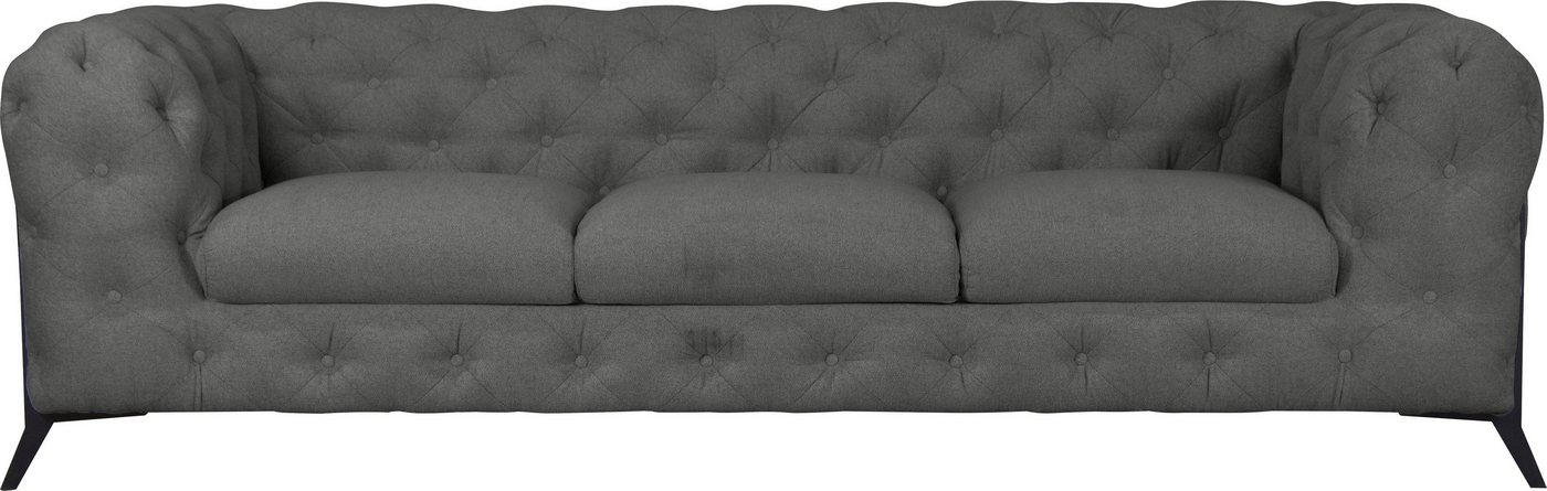 Leonique Chesterfield-Sofa Amaury, aufwändige Knopfheftung, moderne Chesterfield Optik, Fußfarbe wählbar von Leonique