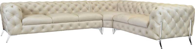 Leonique Chesterfield-Sofa Amaury L-Form, großes Ecksofa, Chesterfield-Optik, Breite 323 cm, Fußfarbe wählbar von Leonique