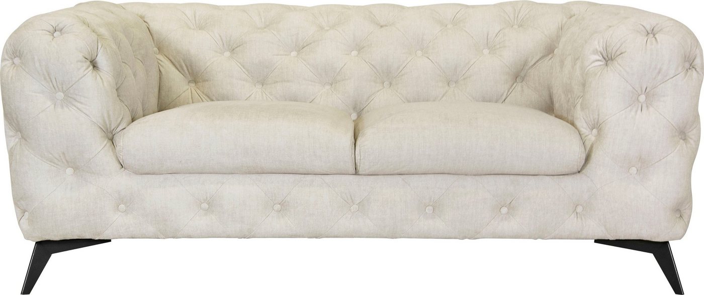 Leonique Chesterfield-Sofa Glynis, aufwändige Knopfheftung, moderne Chesterfield Optik, Fußfarbe wählbar von Leonique