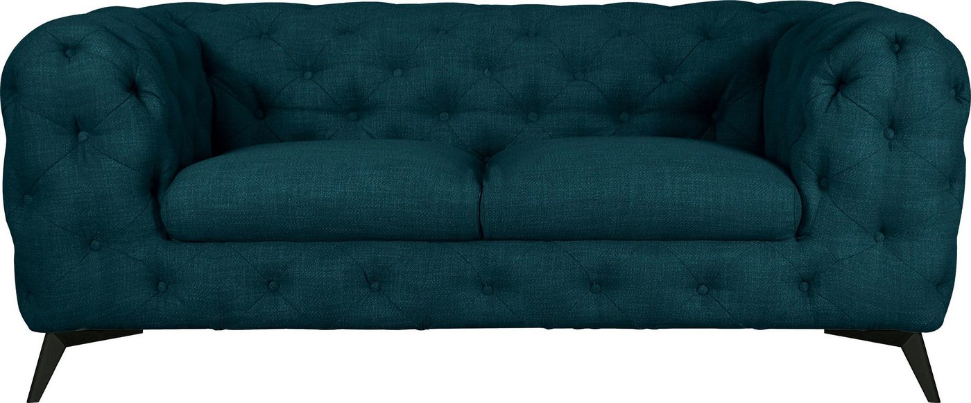 Leonique Chesterfield-Sofa Glynis, aufwändige Knopfheftung, moderne Chesterfield Optik, Fußfarbe wählbar von Leonique