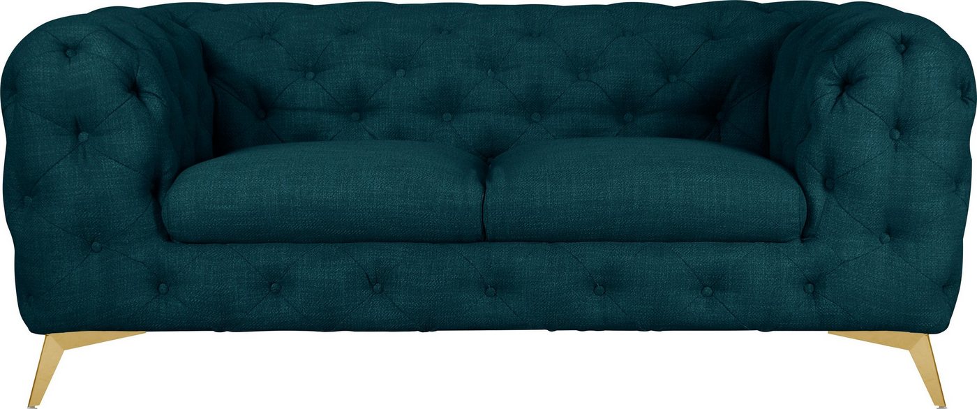 Leonique Chesterfield-Sofa Glynis, aufwändige Knopfheftung, moderne Chesterfield Optik, Fußfarbe wählbar von Leonique