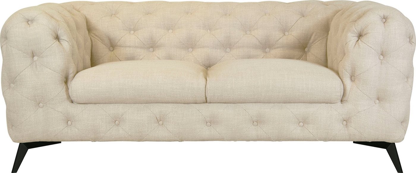 Leonique Chesterfield-Sofa Glynis, aufwändige Knopfheftung, moderne Chesterfield Optik, Fußfarbe wählbar von Leonique