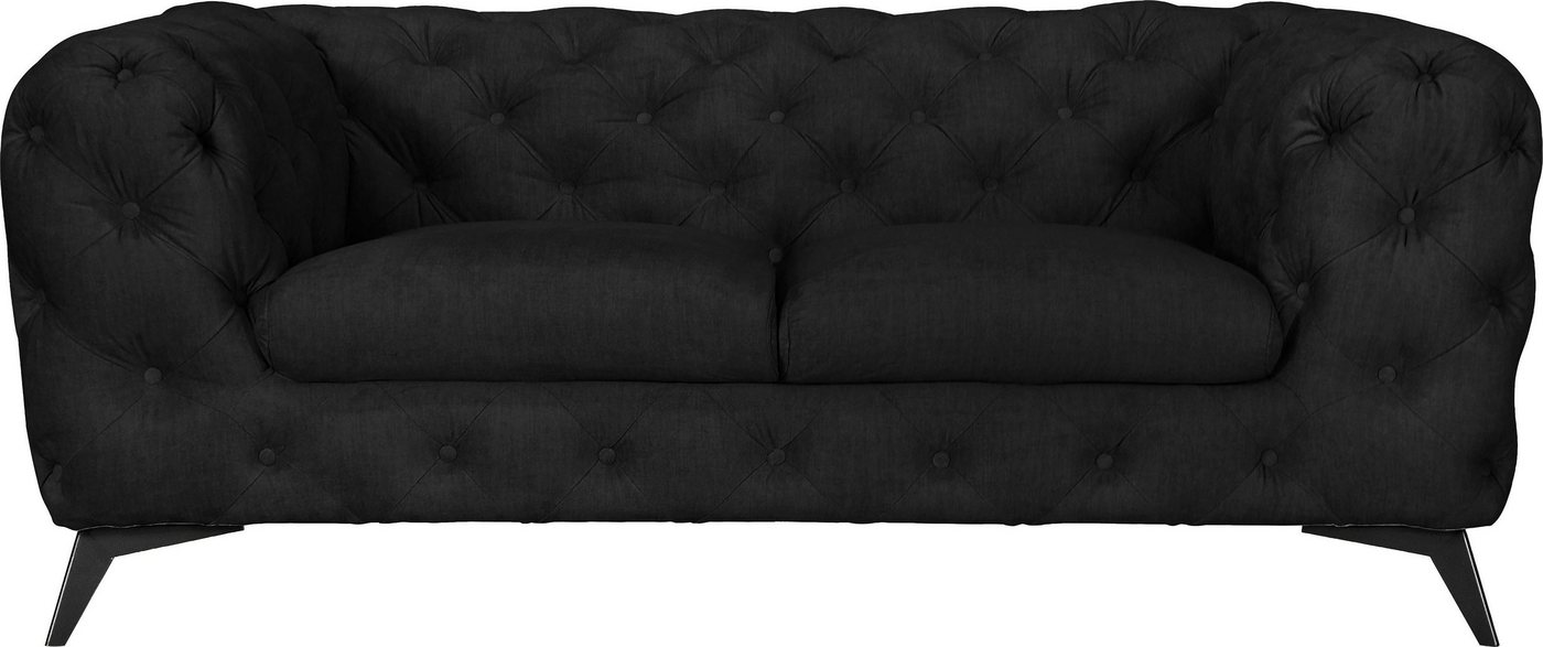 Leonique Chesterfield-Sofa Glynis, aufwändige Knopfheftung, moderne Chesterfield Optik, Fußfarbe wählbar von Leonique