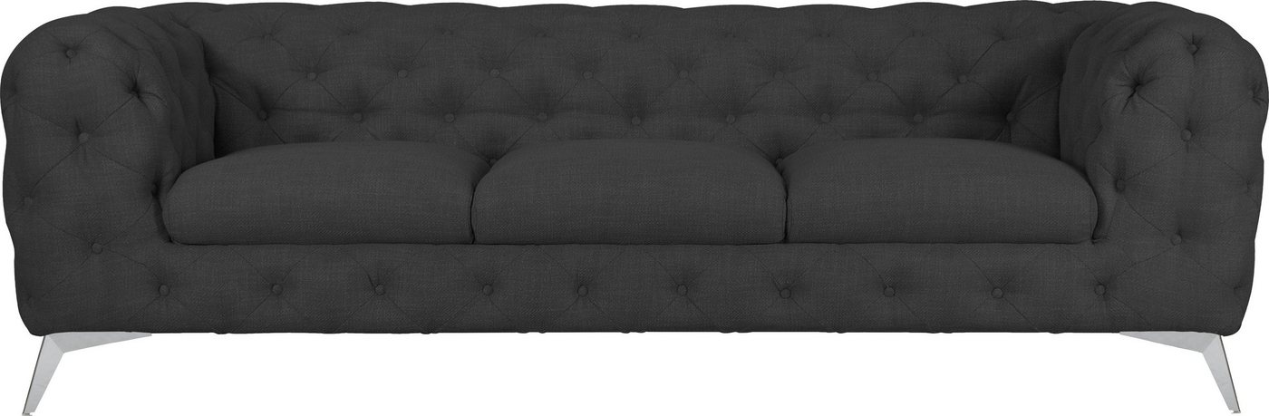 Leonique Chesterfield-Sofa Glynis, aufwändige Knopfheftung, moderne Chesterfield Optik, Fußfarbe wählbar von Leonique