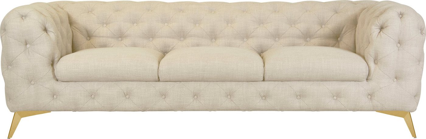 Leonique Chesterfield-Sofa Glynis, aufwändige Knopfheftung, moderne Chesterfield Optik, Fußfarbe wählbar von Leonique